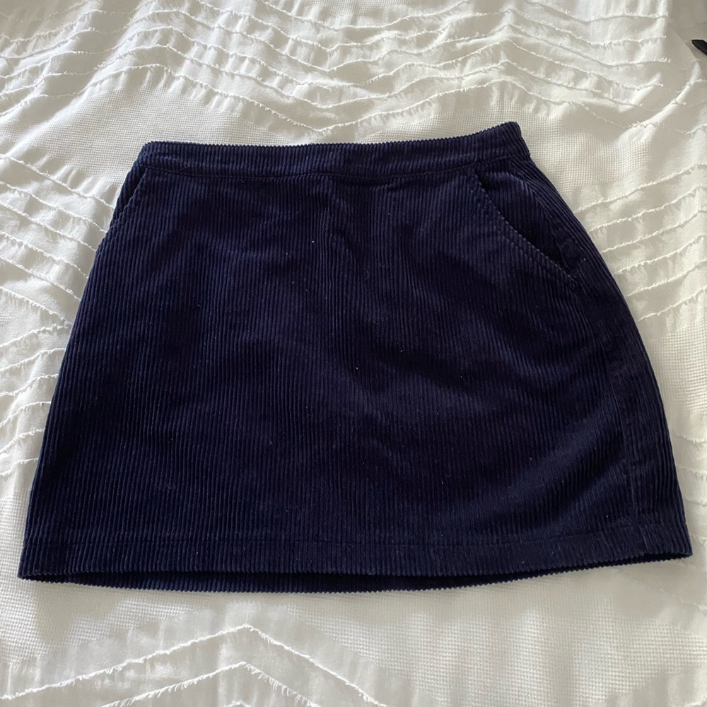 Navy Blue Corduroy A-line Mini
